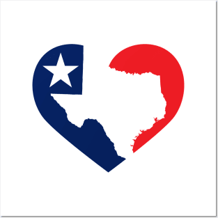 Texas Love Heart Posters and Art